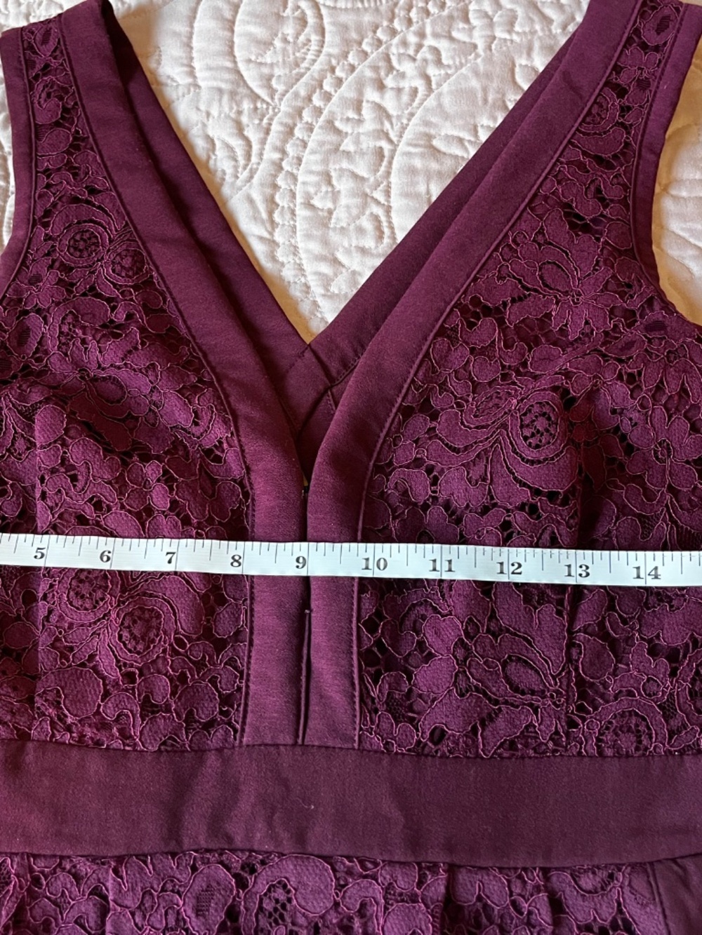 Free People Lovely In Lace Burgundy Cut Out Mini Dress Size Medium NWOT - Picture 5 of 7